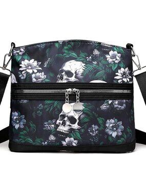 Women's Skull Shoulder Bag, Gothic Skull Wallet Y2k Backpack Street Hippie Backp
